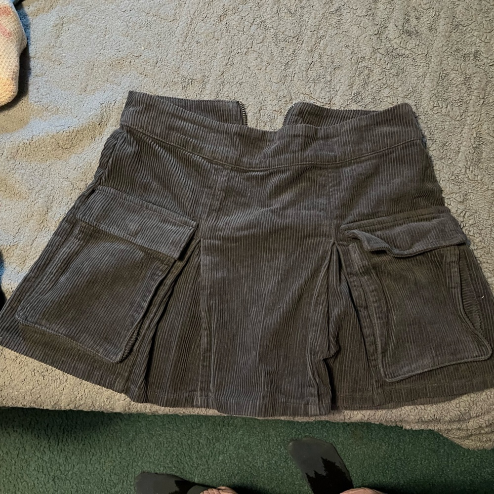 XS Women's Gray Corduroy Skirt